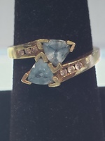 Blue Topaz and diamond Ring